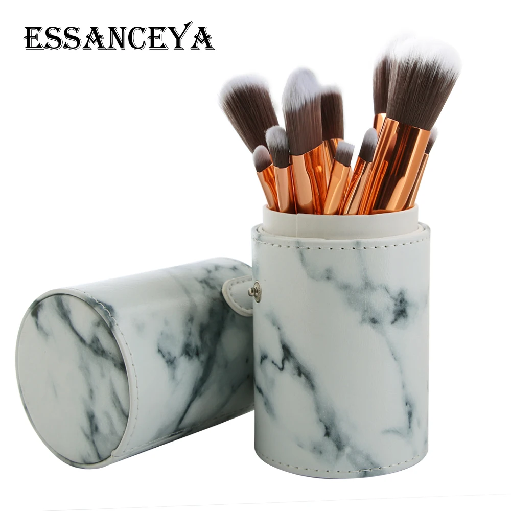 ESSANCEYA 10 шт. мраморные кисти для макияжа пластиковая ручка синтетических волос