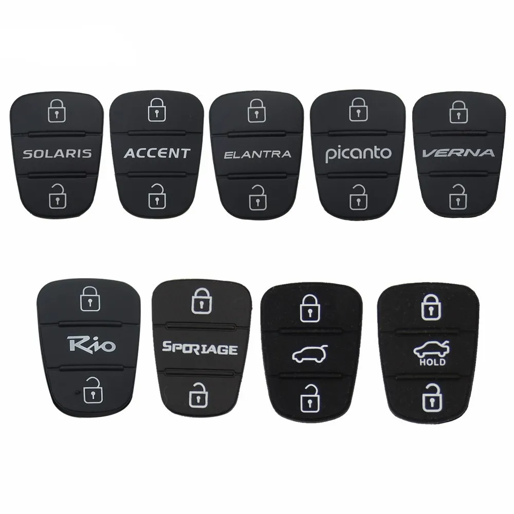 

6pcs 3 Button Remote Key Fob Case Rubber Pad For Hyundai I10 I20 I30 IX35 for Kia K2 K5 Rio Sportage Flip Key