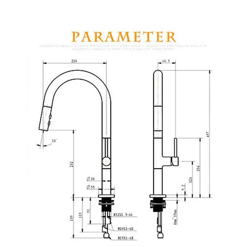 Смеситель для кухни из розового золота и белого цвета с вращением на 360