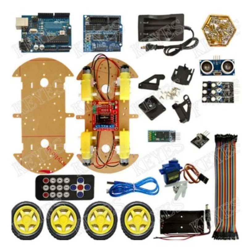 

4WD 4-wheel four-wheel car Bluetooth car kit UNO R3