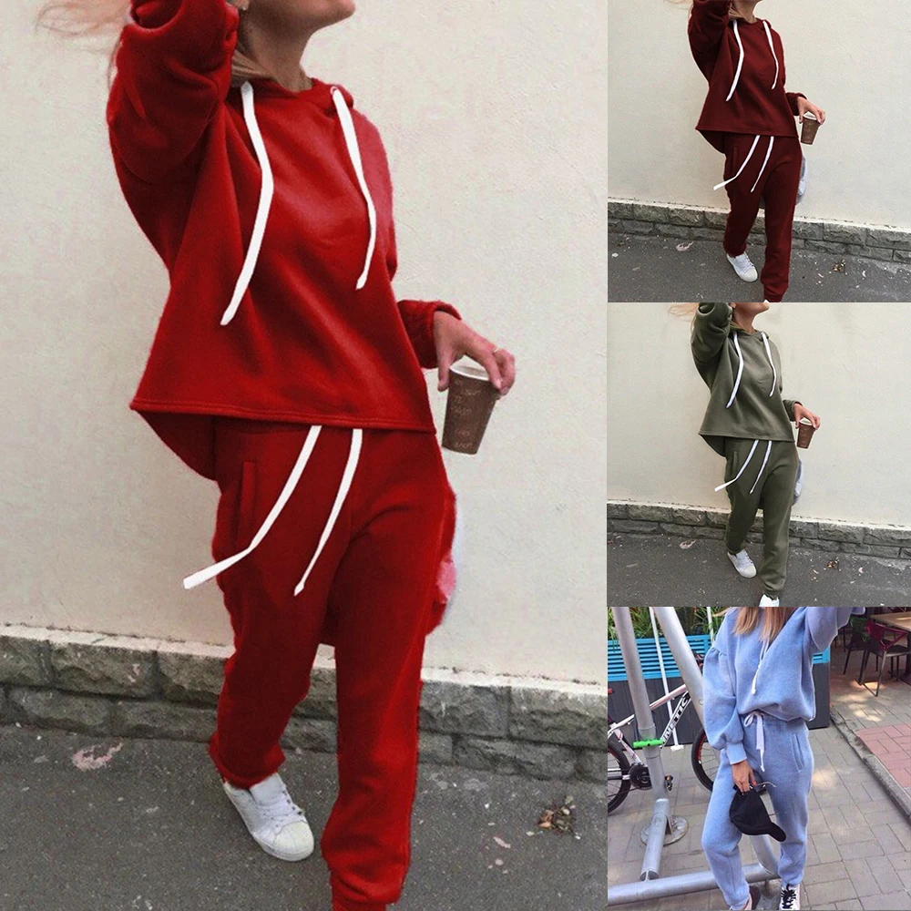 Новинка 2019 женский спортивный костюм комплект с длинным рукавом утолщенные