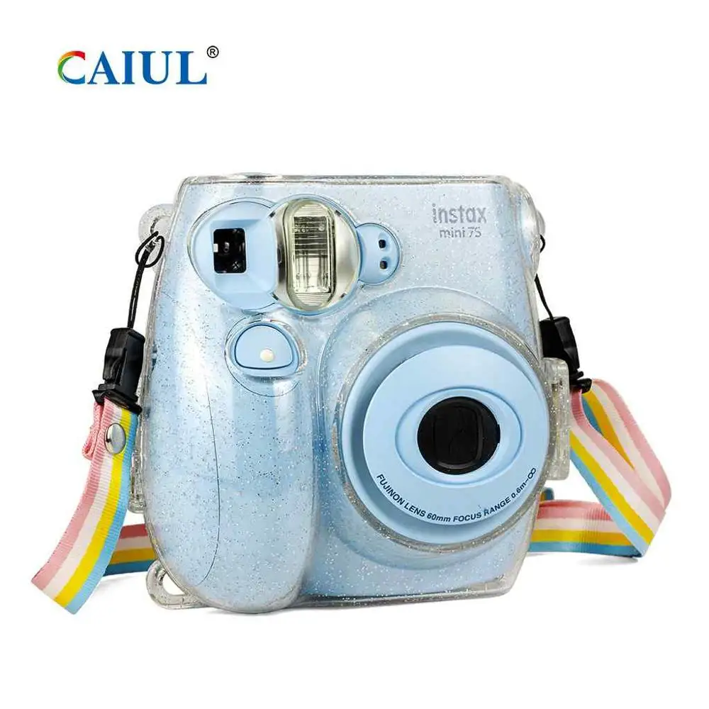 Сумка CAIUL для мгновенной камеры Fujifilm Instax Mini7s/7c блестящая Обложка прозрачный чехол