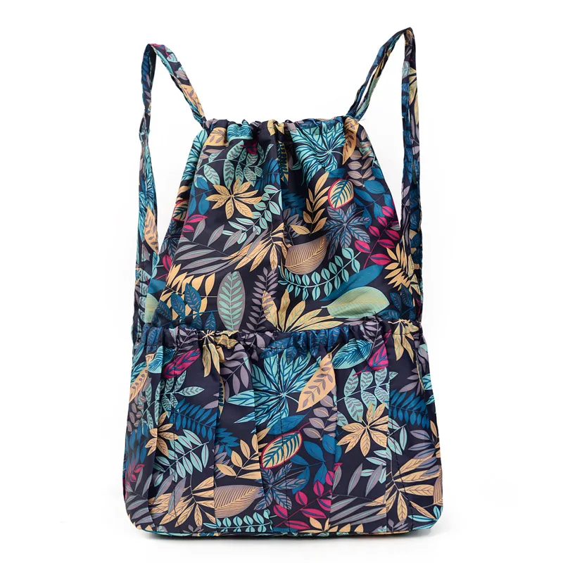 Женский нейлоновый рюкзак на шнурке женские вместительные рюкзаки с цветочным