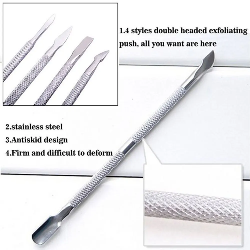 Dighealth 4 шт./лот средство для удаления кутикулы из нержавеющей стали двухсторонний