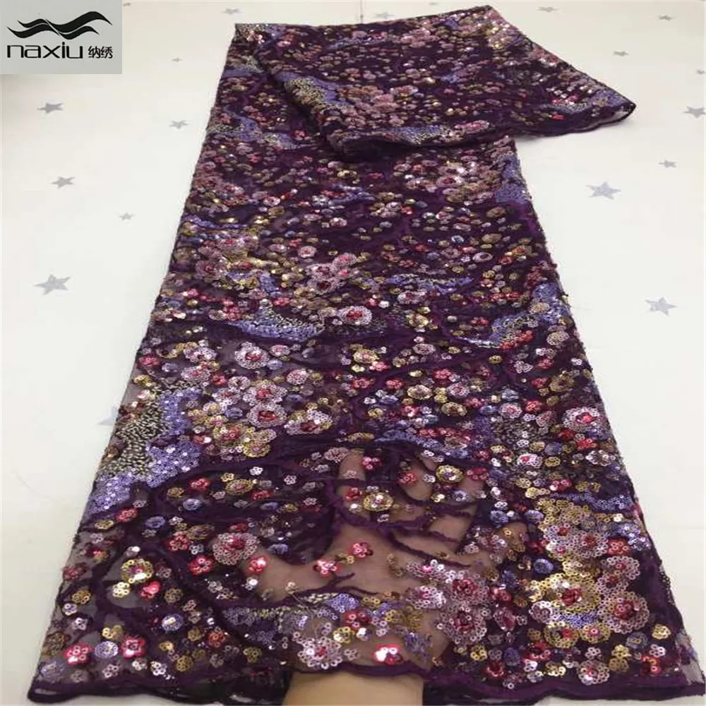 

Африканская кружевная ткань Madison с блестками, 2020 Высококачественная кружевная нигерийская французская сетчатая кружевная ткань с блесткам...