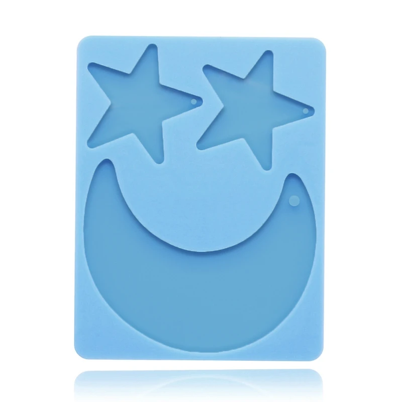 

Keychain Epoxy Resin Mold Shiny Star Moon Shape Keyring Pendant Casting Silicone Mould DIY Craft Decoration Jewelry Tool