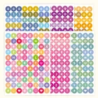 Яркие буквенно-цифровые наклейки для запечатывания конвертов в горошек