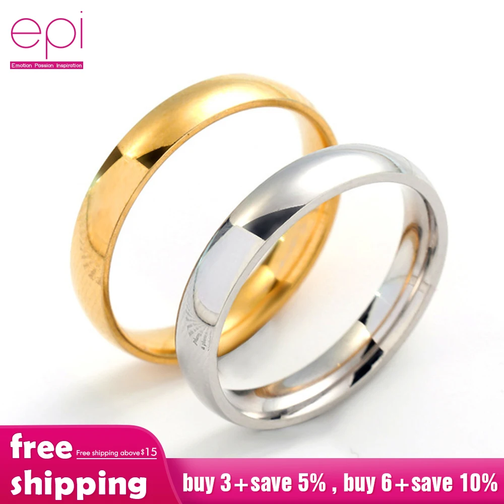 EPI Горячая продажа титановая сталь розовое золото кольцо Гипоаллергенное