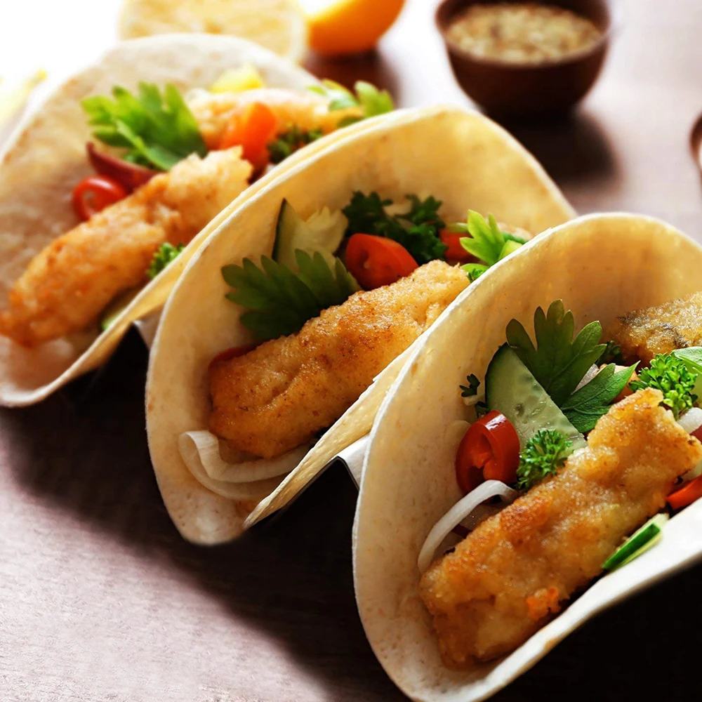 Подставка-держатель для Тако из нержавеющей стали поднос с гладкой кромкой