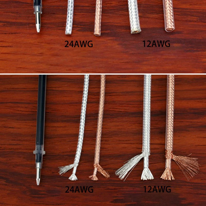 12AWG / 24AWG 4N чистая красная медь или посеребренный оптом Diy Аудио Hi-Fi Rca кабель для