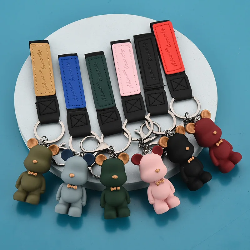 

Cartoon Fashion Nordic Collar Bear Keychain Trend Personality Key Bag Hanging Couple Accessories Creative Cute Gift