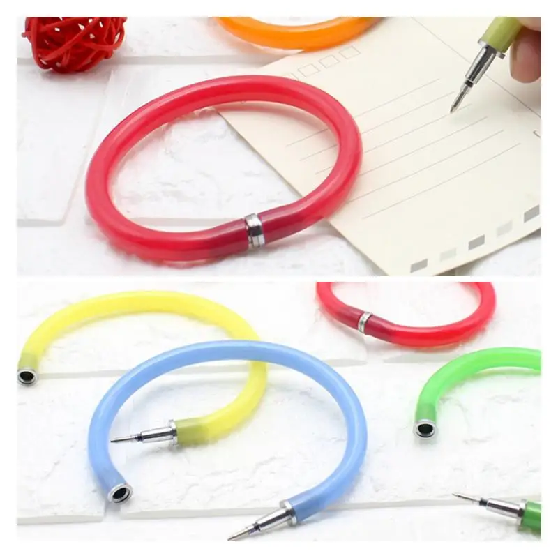 Оригинальные шариковые пластиковые ручки браслет на запястье в случайном