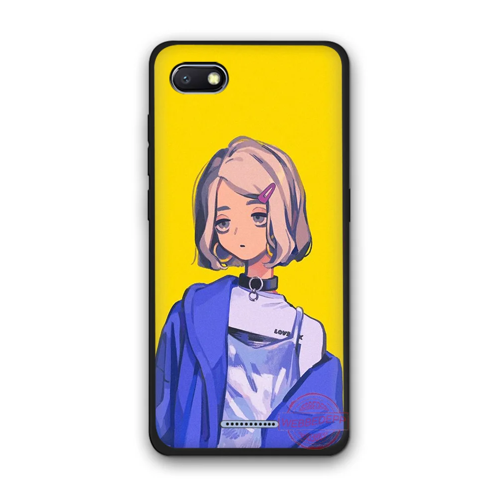 WEBBEDEPP Cute Girl Cartoon Fashion Soft Silicone Phone Case for Redmi Note 6Pro 7Pro 4A 4X 5 5A 6A 8A 7 S2 note 8 |