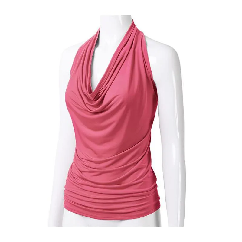 

Halter Top Women Summer Clothes 2021 Fashion Sleeveless V Neck Tshirt Sexy Backless Ropa Mujer Y2k Aesthetic Ladies Clubwear Tee