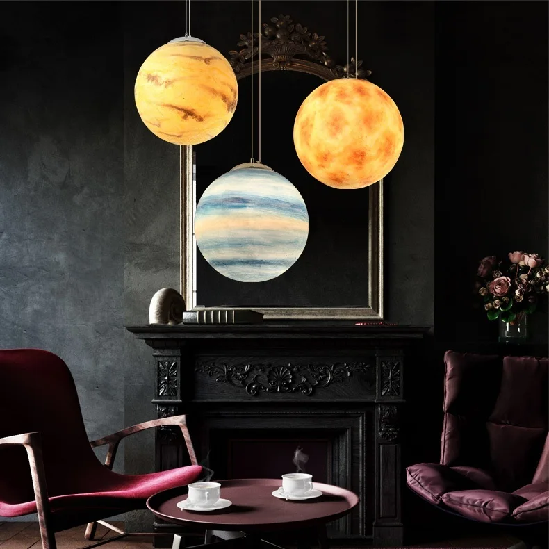 

Nordic Creative Universe Planet Acrylic Pendant Light Moon Sun Earth Mars Uranus Mercury Jupiter Saturn Planet Lamps luminaire