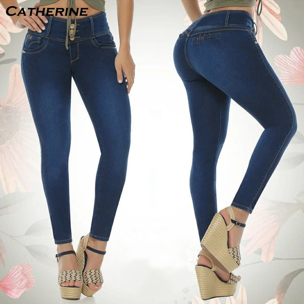 2020 High Waist Women Pants Plus Size Jeans Denim Elastics Vintage Blue Washed Skinny Woman Feminino#J3 | Женская одежда