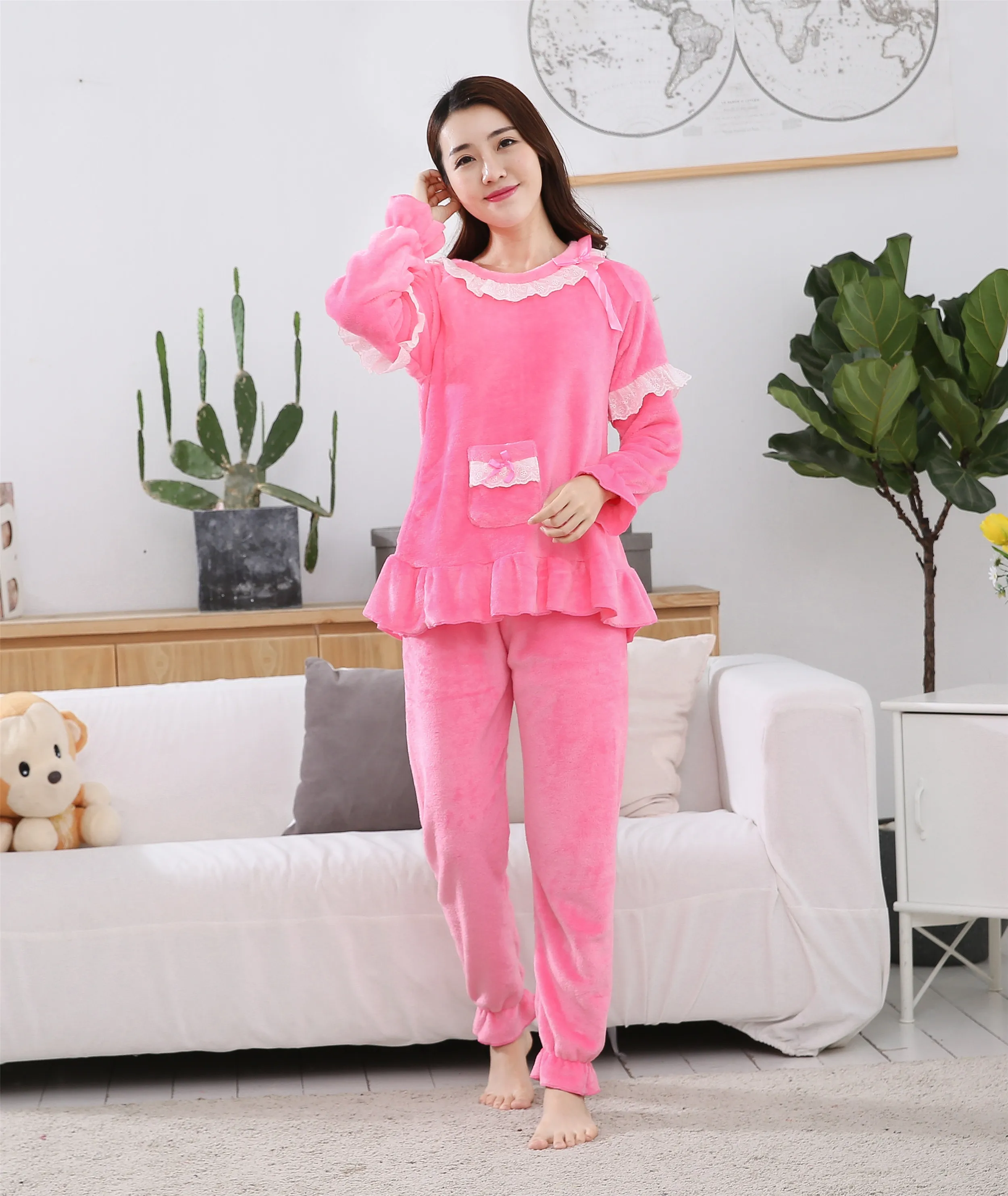 21 Mother and Daughter Clothes Adult Christmas Pajamas for Girl Autumn Winter Warm Flannel Pajamas Family Matching Outfits Set - Цвет: 21
