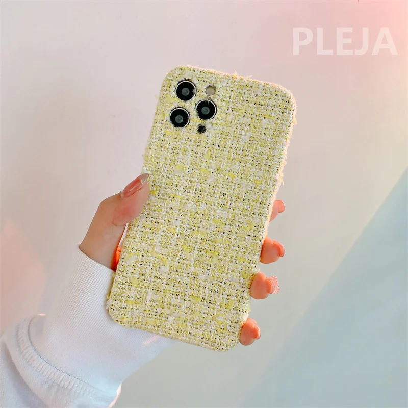 Модный Зеленый плюшевый тканевый чехол для телефона iphone 12 11 Pro Max XR X XS 7 8 plus SE 2020