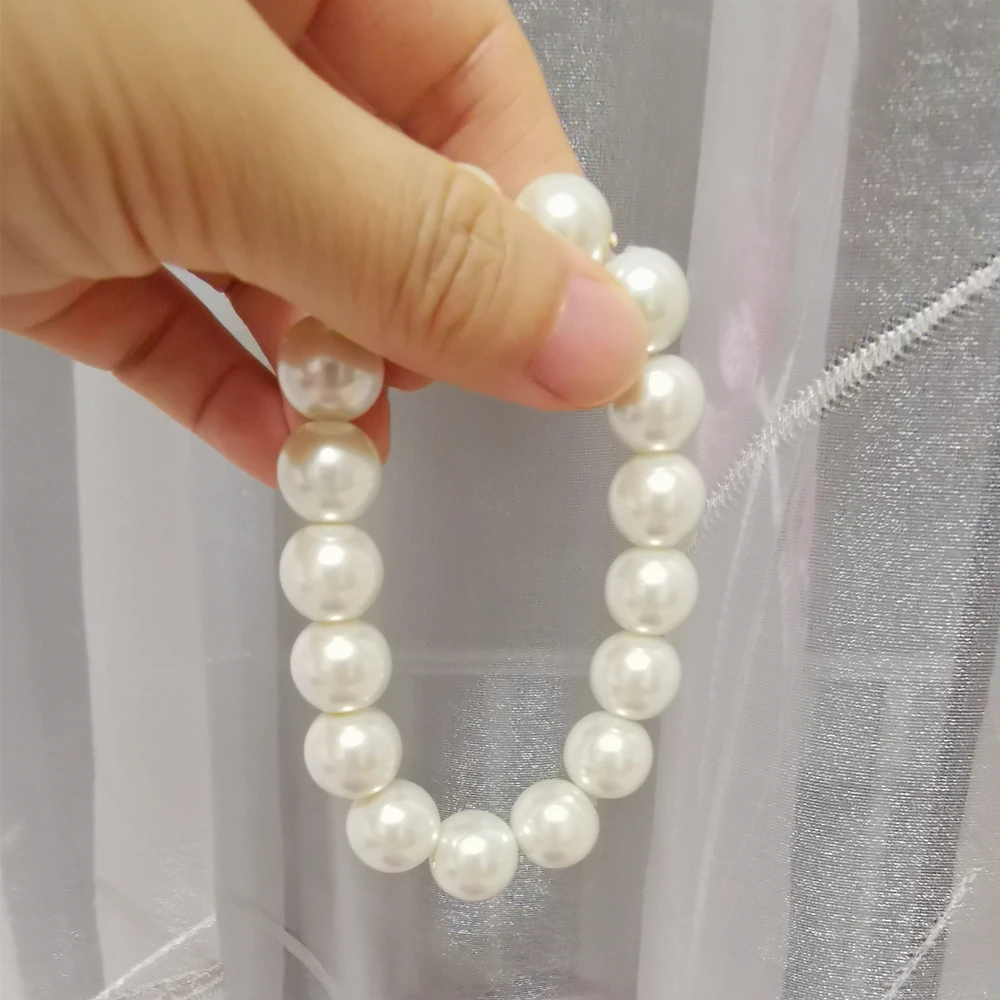 

Pearl Bracelet for Women 10/12mm Simulated Pearl Bead Chain Bracelets Pulseira Femme Wristband Bridal Jewelry Accesories Bijoux