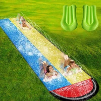 lawn water slide pools fun double giant surf water slide spray for kids outdoor summer water games toy with 2pcs mat