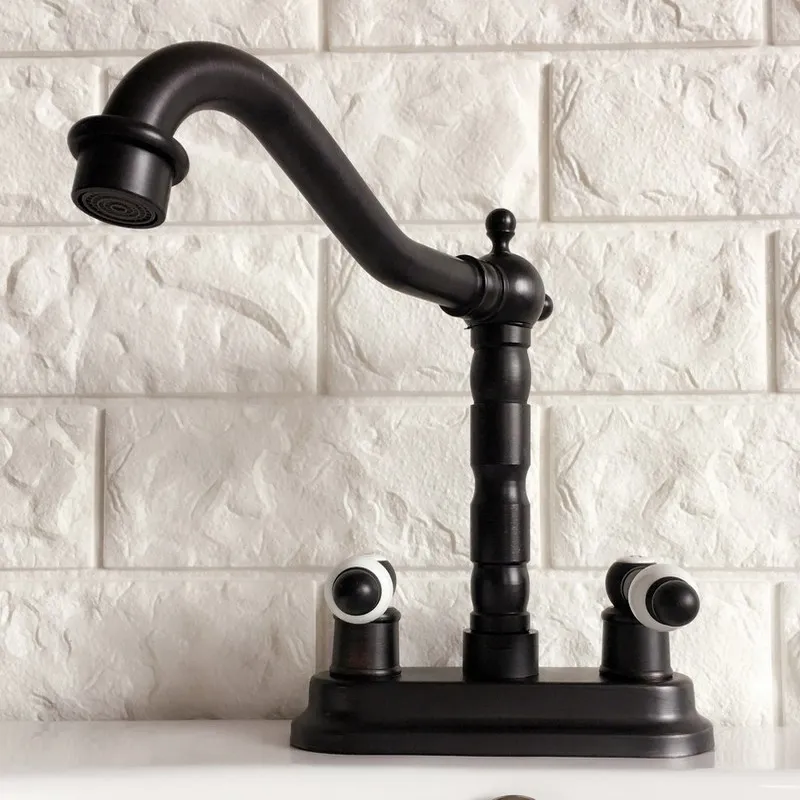 Бронзовый Смеситель для раковины с черным масляным напылением диаметром 4 дюйма