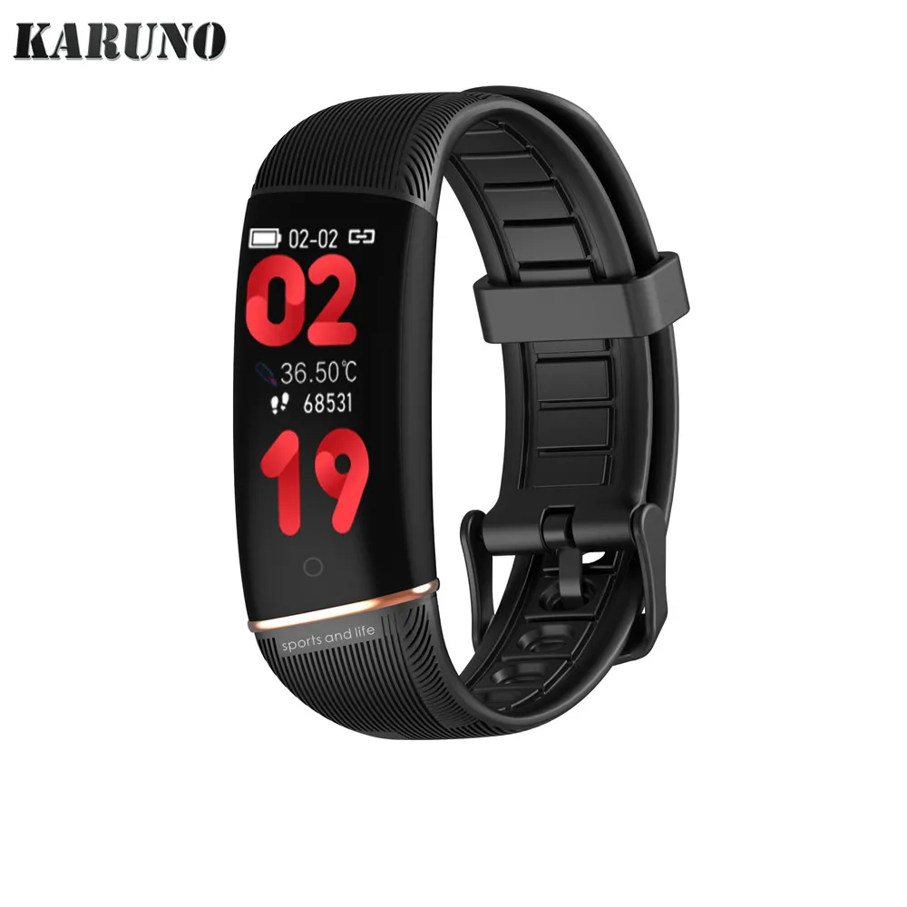 Смарт-часы KARUNO пульсометр с измерением температуры тела фитнес-браслет для