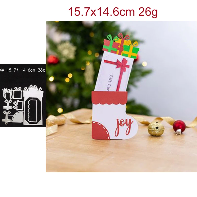 

Christmas Socking Gift Cutting Dies DIY Mold Paper Metal Craft Dies for Card Making Cut Dies 2021 Embossing New Molds