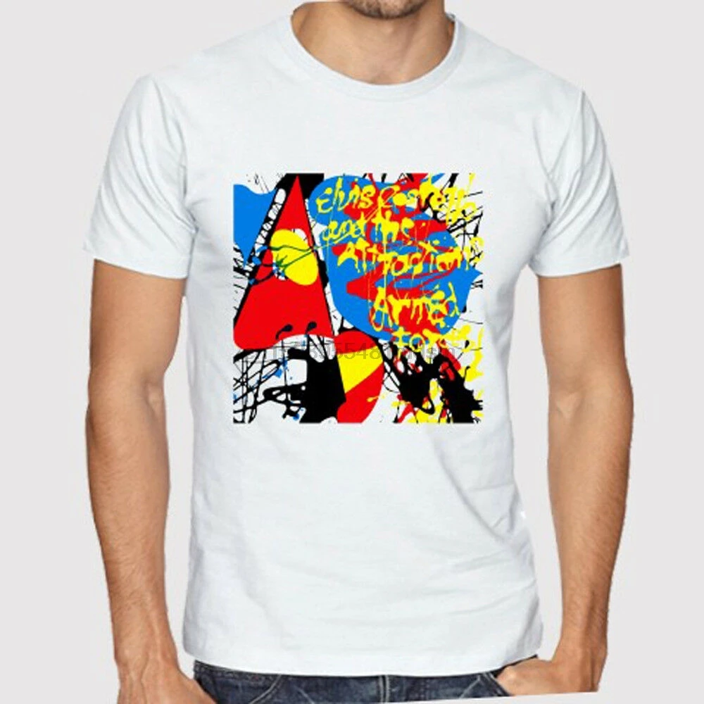 

Elvis Costello Armed Forces Musician Legend Men White T-Shirt Size S to 3XL