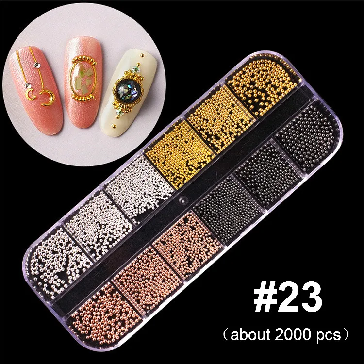 23 Mixed Colorful Rhinestones For Nails Crystal Stones Gems Manicure Accessories Studs 27 Models Diamonds 3D Nail Art Decorations - Цвет: 23
