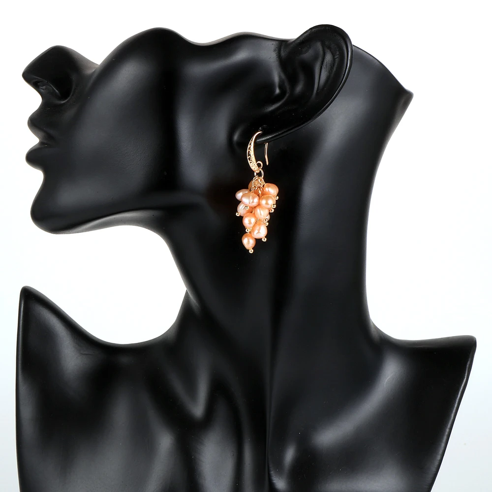 Женские Висячие серьги из натурального пресноводного жемчуга с виноградом Белый