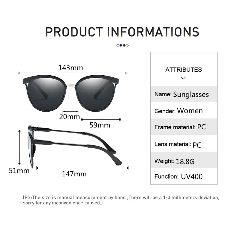 

Vintage Cat Eye Sunglasses Women Brand Designer 2020 Fashion Plastic Cateye Sun glasses Retro Mirror Shades UV400 Wholesale