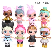 8pcsset lol surprise dolls toy confetti glitter serie pvc cute action figures anime model kids for children birthday gifts 2s56