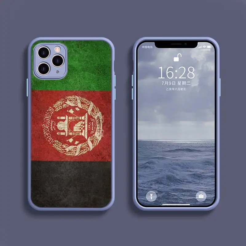 

Afghan Afghanistan Flag Phone Case Transparent Matte For IPhone7 8 11 12 13 Mini Pro X XS XR MAX Plus Cover Shell