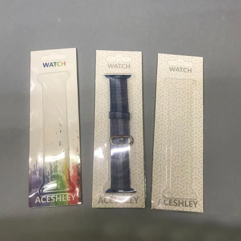 Дешевая Простая Бумажная посылка вочная коробка для ремешка часов 38 мм 40 42 44