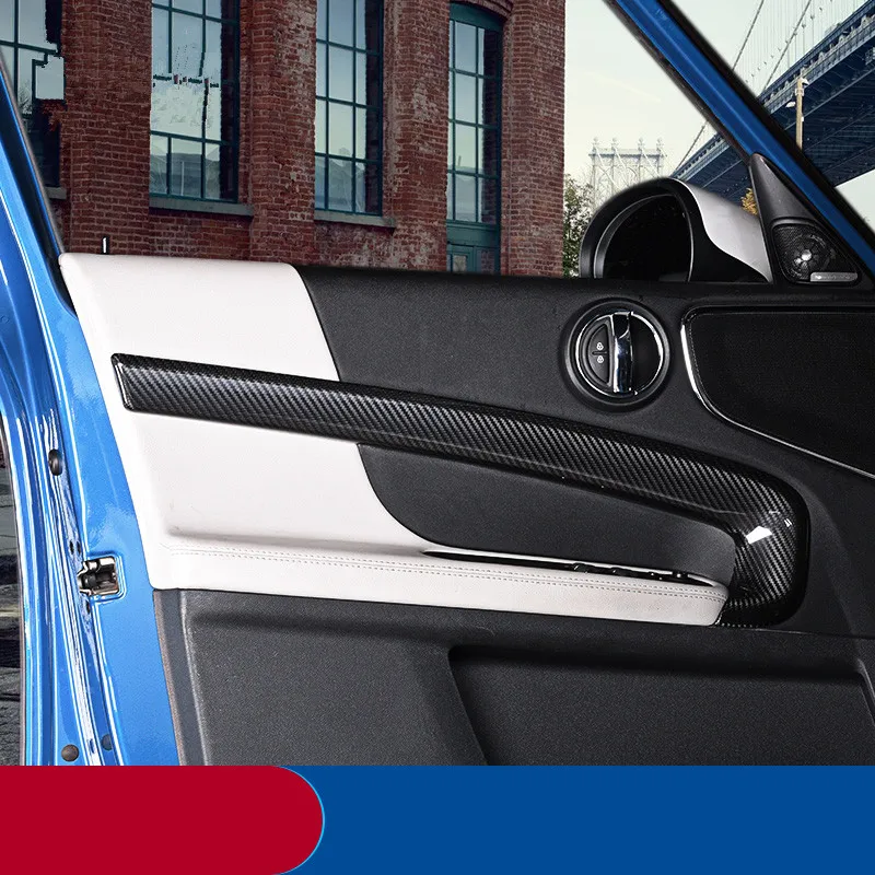 6 шт. накладка на дверную панель из настоящего углеродного волокна для Mini Cooper New