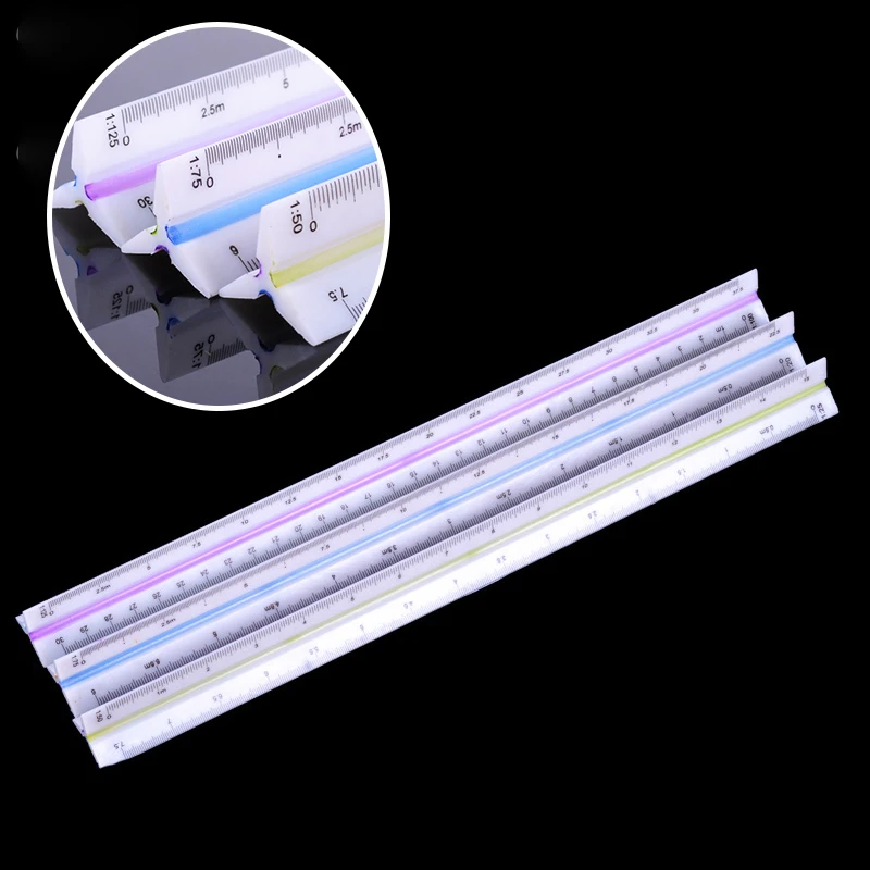 Инструмент треугольник линейка 30 см Большой/малый масштаб пластиковый