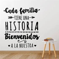 spanish version family vinyl wall decal every family has a history quote wall sticker home party decoration poster decals ru173