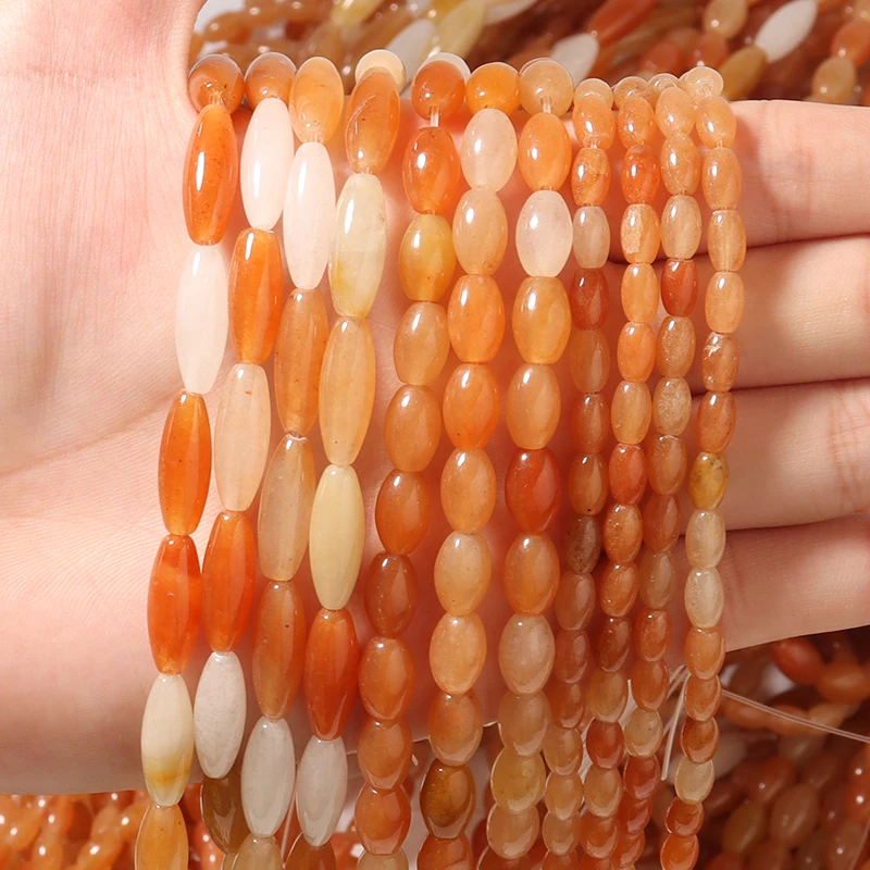 

54pcs Natural Stone Beads Golden Silk Corn Loose Spaced Beads For Jewelry Needlework Necklace Bracelet DIY 0.6mm Hole