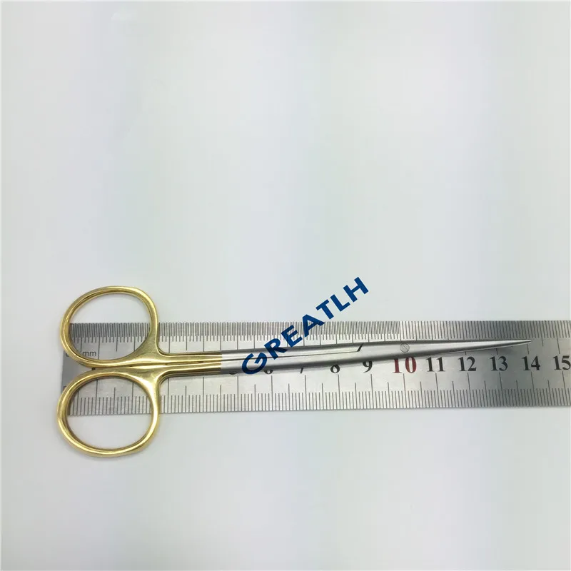 

Gold handle blunt scissors Cosmetic plastic surgery instrument double eyelid tool ophthalmic operating scissors Hot Sale