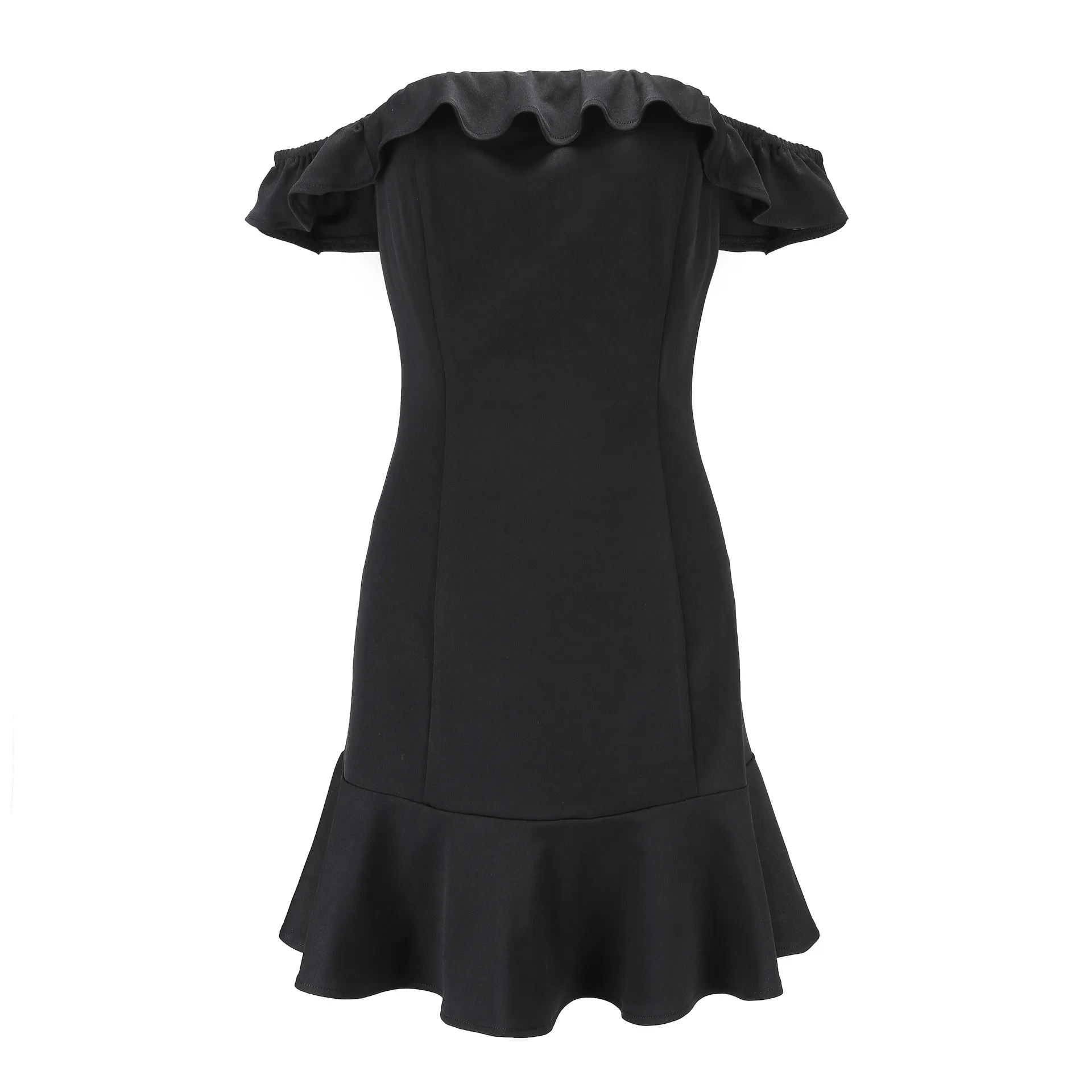 Женское сексуальное ТРАПЕЦИЕВИДНОЕ ПЛАТЬЕ с одним плечом однотонное воротником