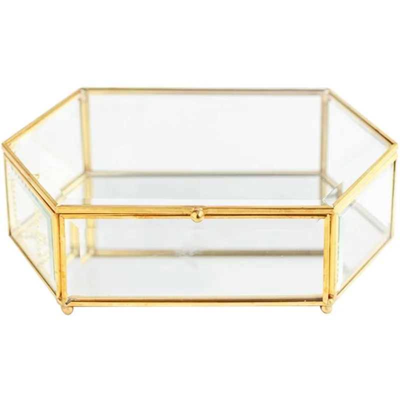 

Creative Nordic Jewelry Box Glass Storage Box Retro Style Dressing Box Finishing Collection Nail Shop Home Decoration Ornament