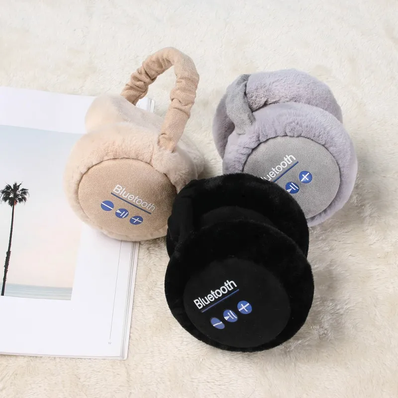 Bluetooth-гарнитура с басами теплые плюшевые Беспроводные Наушники Hi-Fi мягкая
