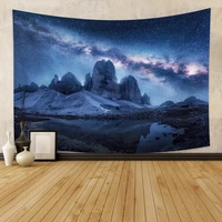 laeacco snow mountain natural scenery tapestry wall hanging hippie mattress bohemian bedroom living room home decor