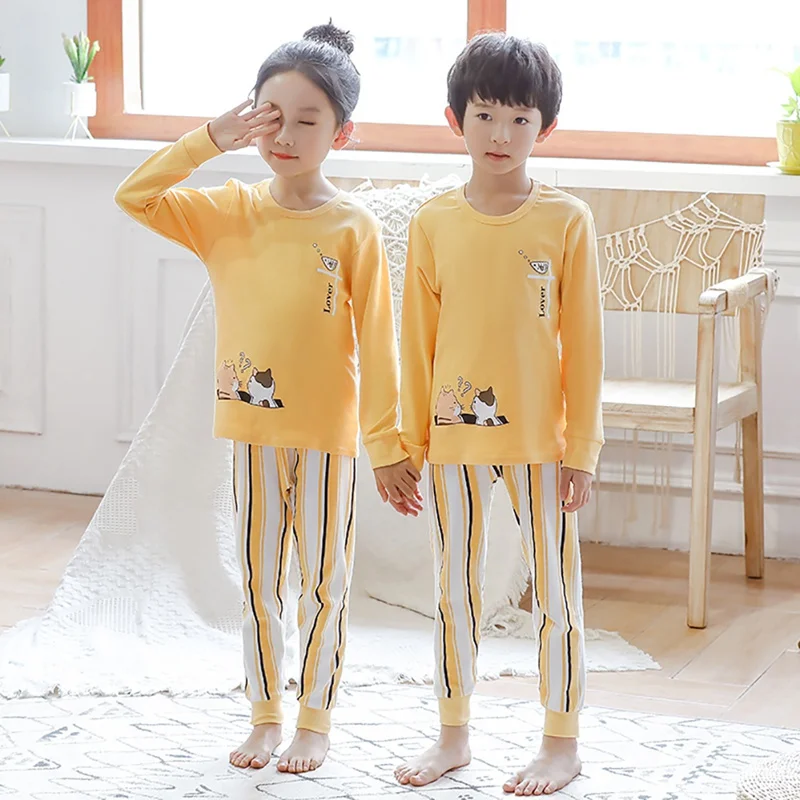 От 2 до 10 лет Весенняя Осенняя Пижама комплект одежды для сна с рисунком маленьких