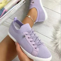 2021 new flat shoes fashion casual lace up mesh breathable sneakers vulcanized shoes large size womens shoes