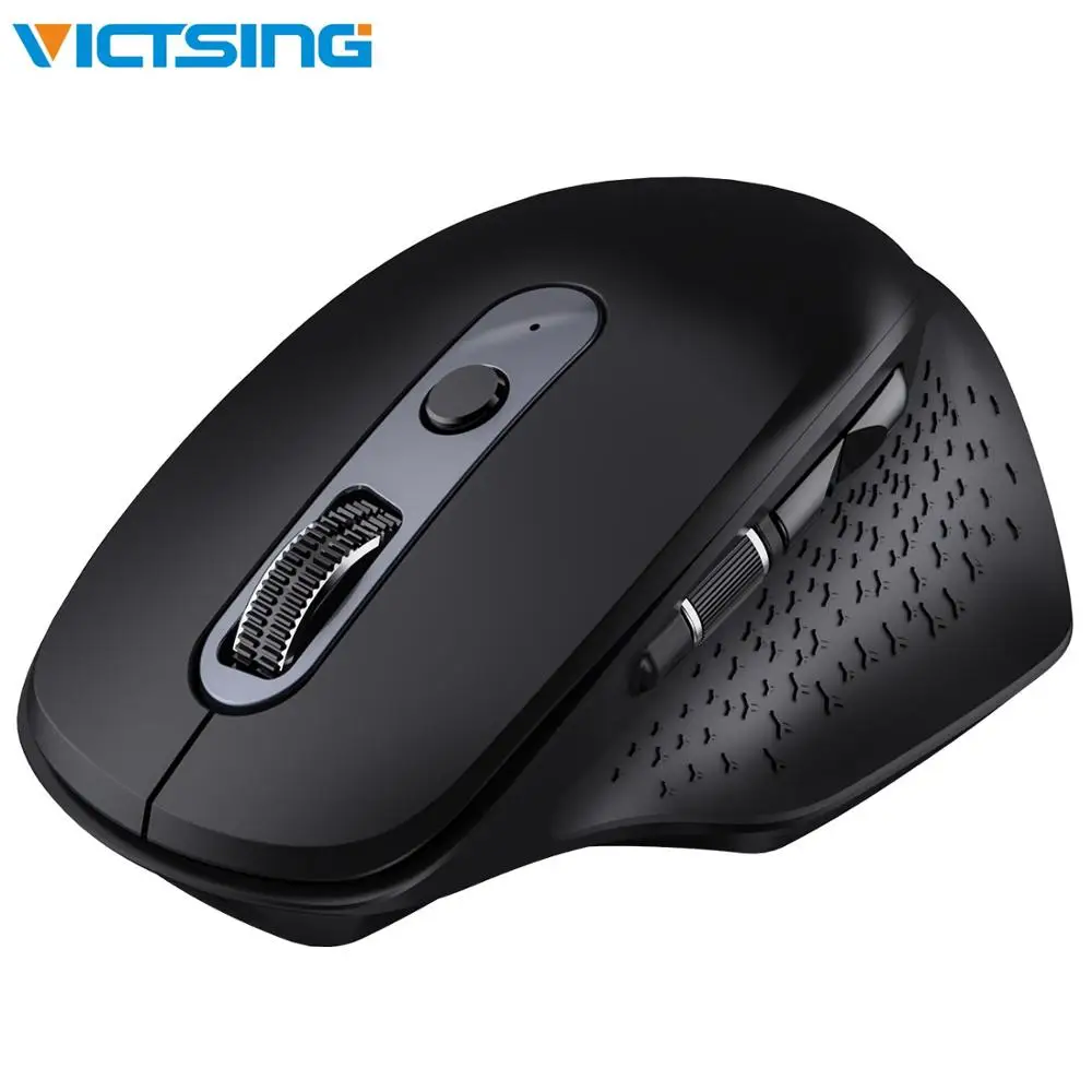 

Перезаряжаемая Беспроводная Bluetooth или USB мышь VICTSING 2,4 ГГц, 5 уровней, Регулируемая DPI до 3200, эргономичная мышь для Windows/Mac