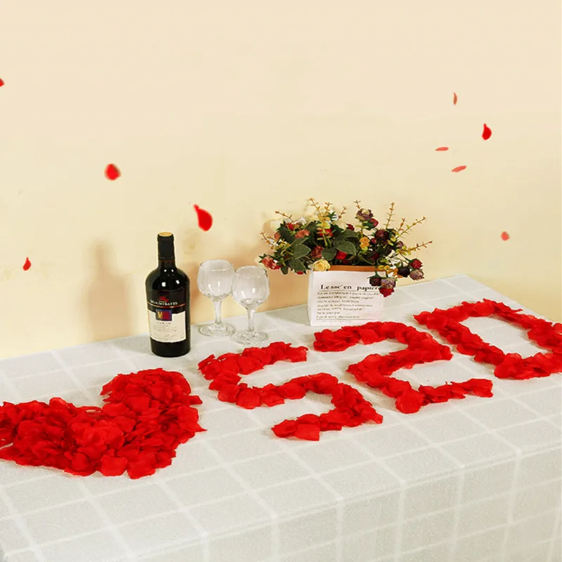 3000pcs 5*5cm Rose Petals Romantic Wedding Decoration Artificial Fake Flower Room Love Heart Bed 5z | Дом и сад