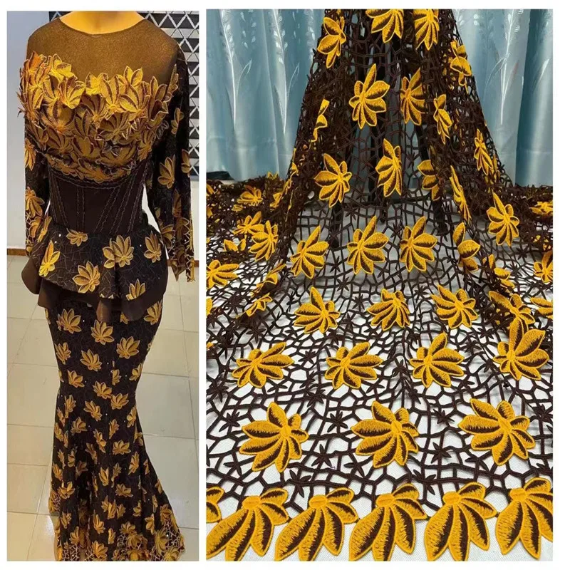 

Африканский шнур, кружевная ткань, высокое качество, вышивка, элегантный нигерийский гипюр, кружевная ткань с камнями, французский сетчатый...