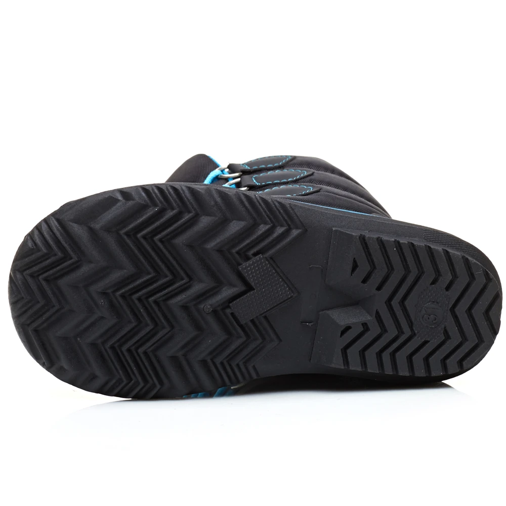 Толстые теплые меховые мягкие ботинки зимние черные до середины икры для малышей