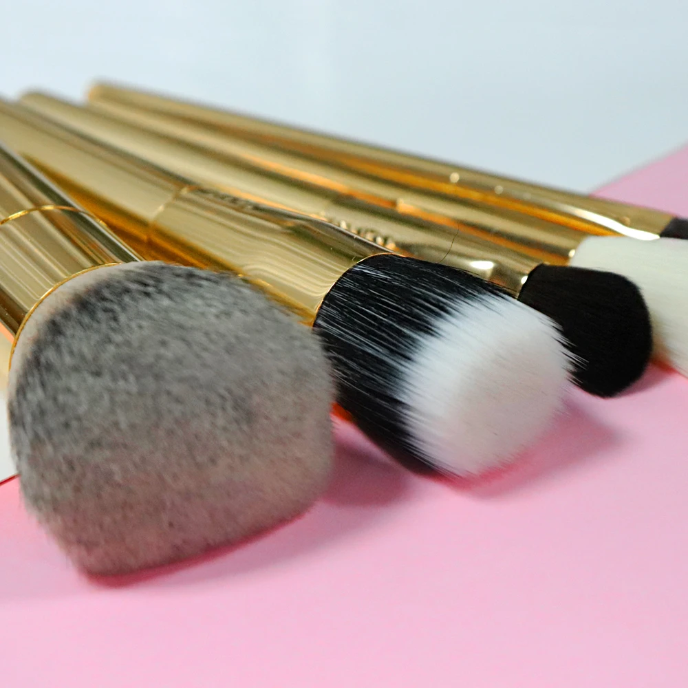 Роскошный золотой 5 шт. металлический набор кистей для макияжа Airbuki тональная